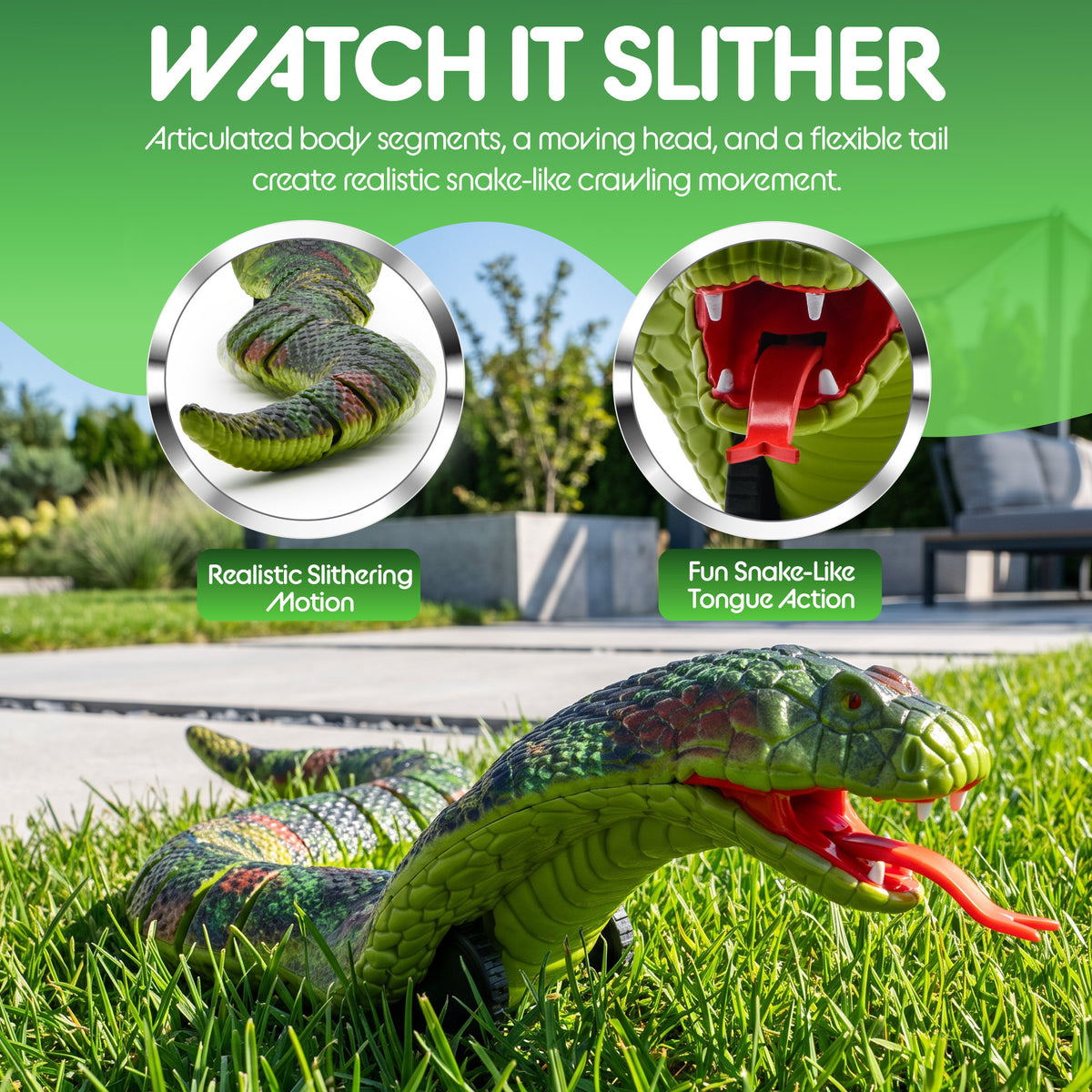Contixo RC9 Cobra Snake | 22-Inch Realistic Slithering Remote Control Toy