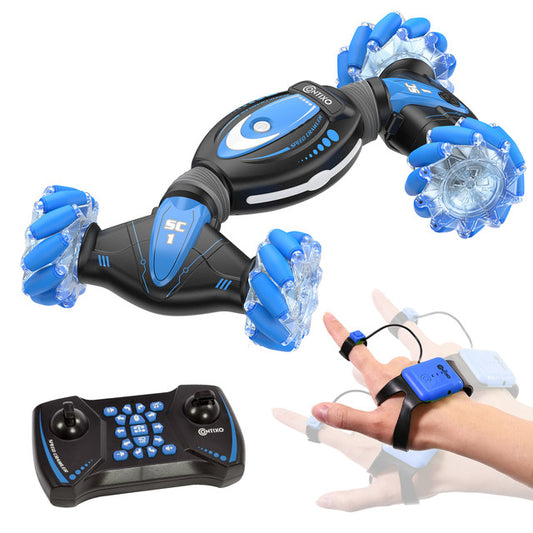 Contixo SC1 Gesture Sensing Stunt RC Car - 4WD Double Sided, Hand Sensor, Blue