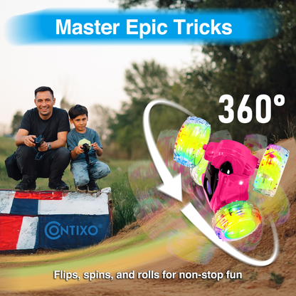 Contixo RC Stunt Car 4WD - 360 Spins, LED Lights
