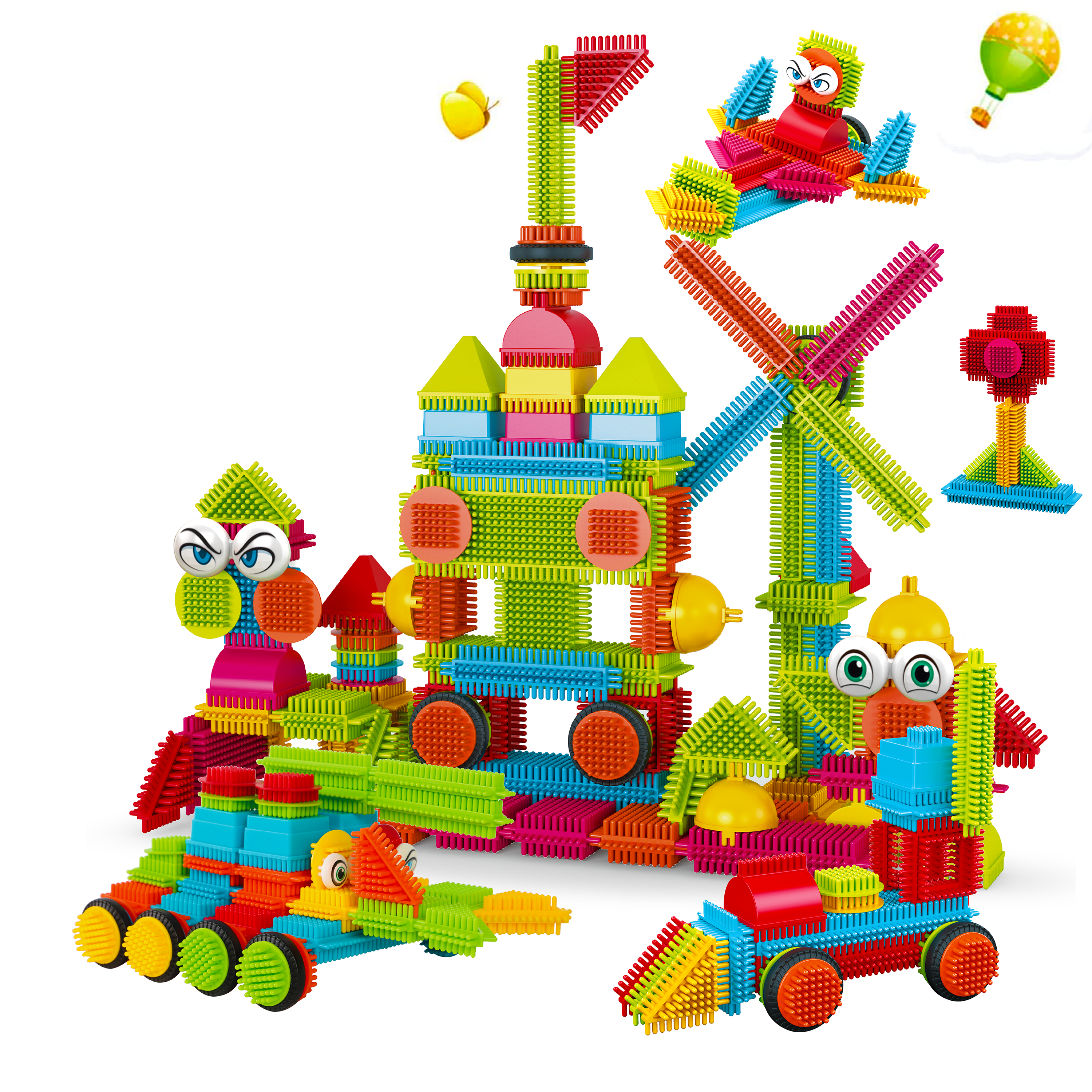 Contixo ST6 100 pcs Bristle Shape 3D Tile STEM Building Block Set