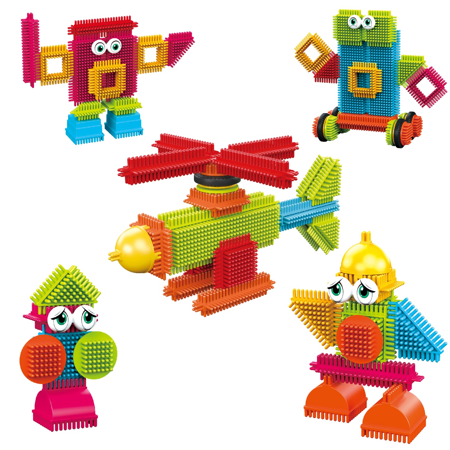 Contixo ST7 244 pcs Bristle Shape 3D Tile STEM Building Block Set