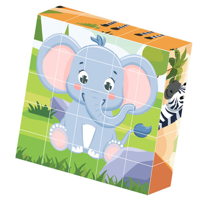 Contixo ST10 25-Piece Magnetic Jungle Animal Puzzle Blocks - 6 Puzzles in One