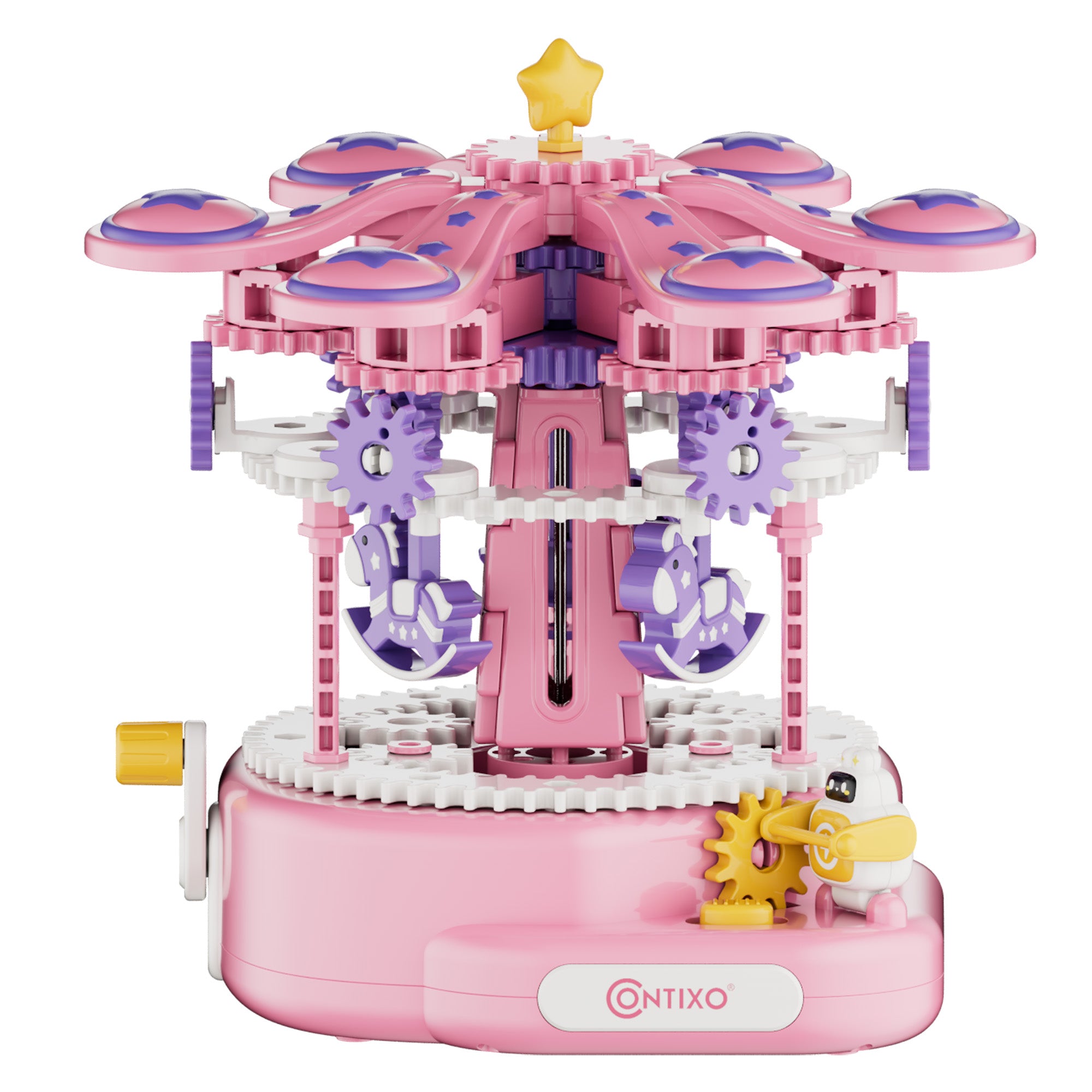 Contixo ST12 Carousel Building Set | 31-Piece Toy with Music & Hand Crank