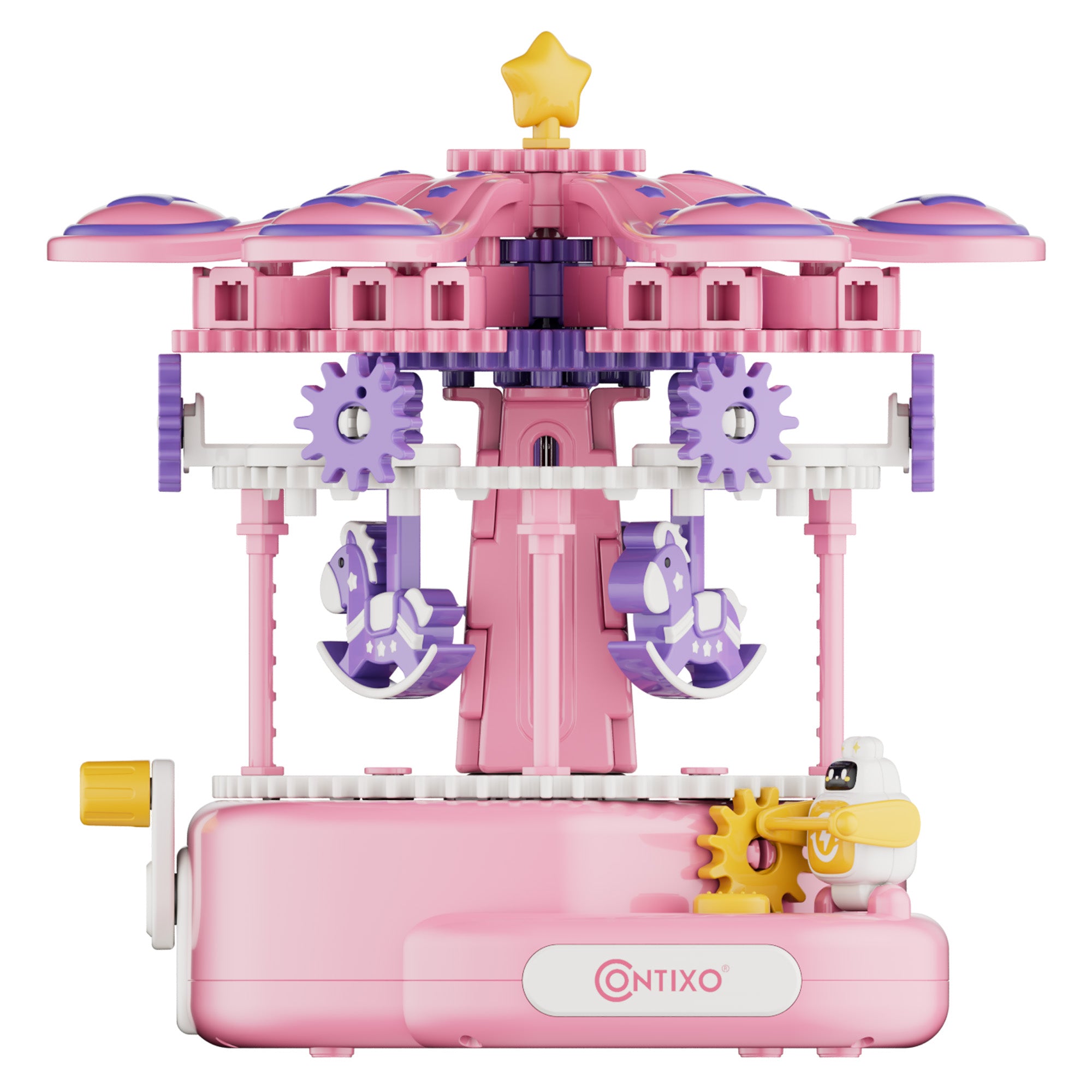 Contixo ST12 Carousel Building Set | 31-Piece Toy with Music & Hand Crank