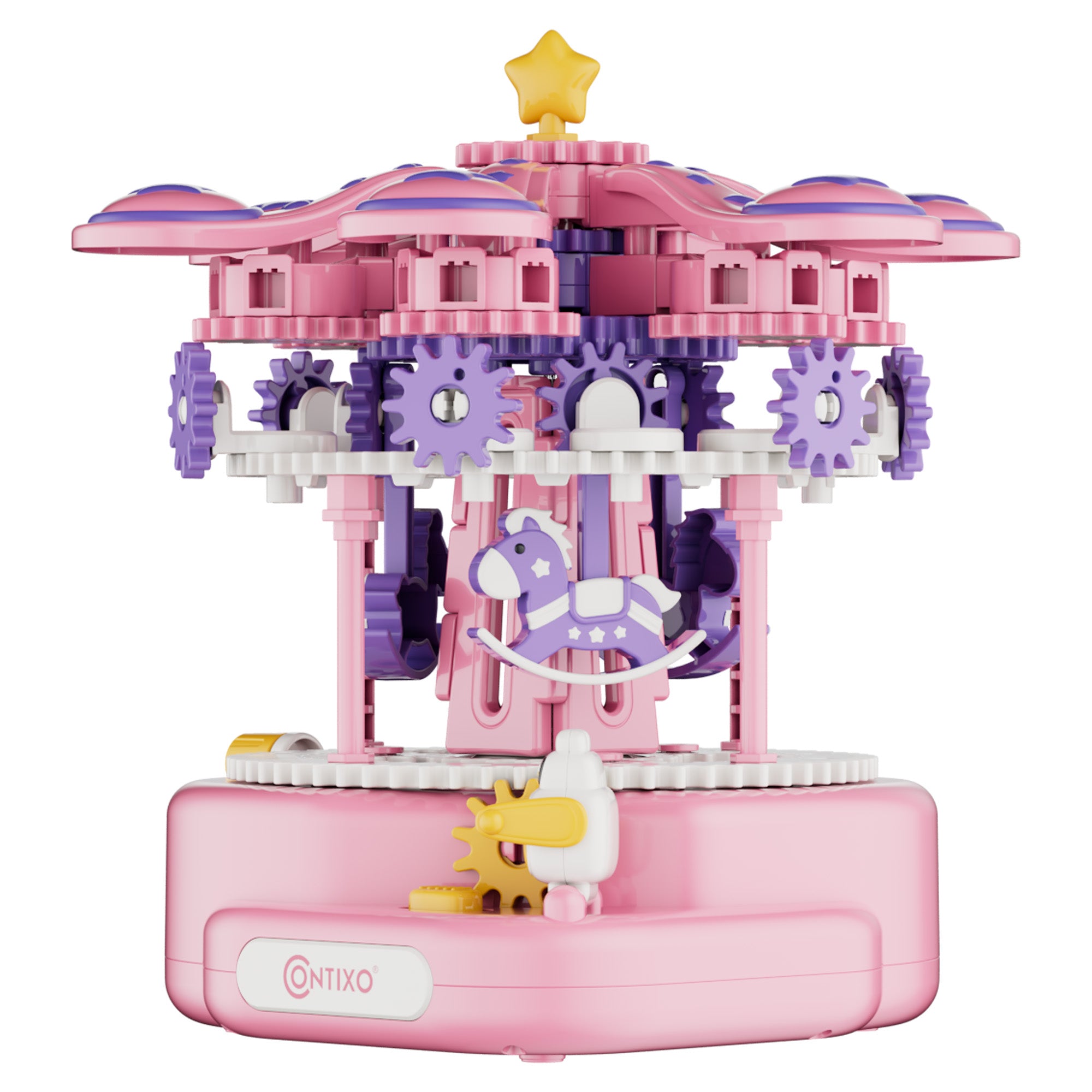 Contixo ST12 Carousel Building Set | 31-Piece Toy with Music & Hand Crank