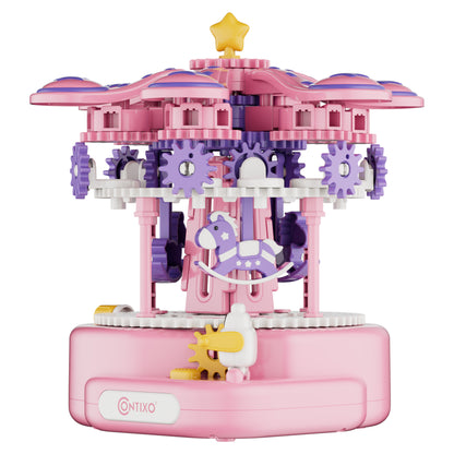 Contixo ST12 Carousel Building Set | 31-Piece Toy with Music & Hand Crank