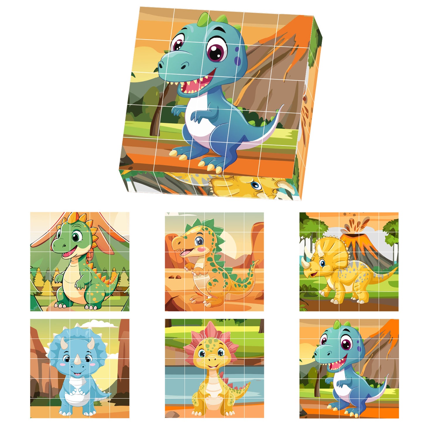 Contixo ST9 25-Piece Magnetic Dinosaur Puzzle Blocks – 6 Puzzles in One