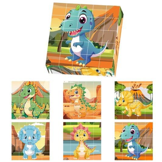 Contixo ST9 25-Piece Magnetic Dinosaur Puzzle Blocks – 6 Puzzles in One