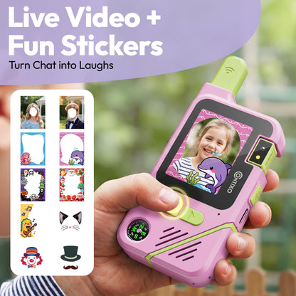 Contixo TK1 Kids Video Walkie Talkies | Pink & Purple 2-Pack with Camera