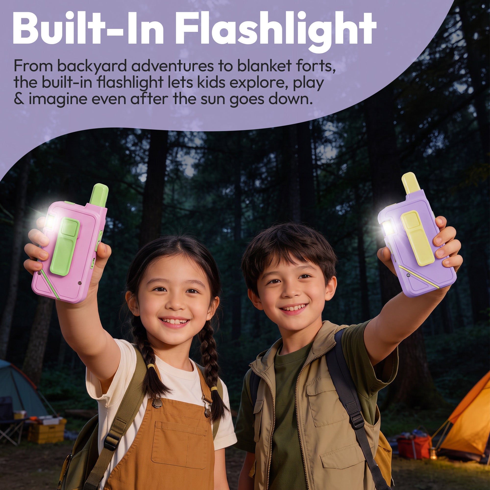 Contixo TK1 Kids Video Walkie Talkies | Pink & Purple 2-Pack with Camera