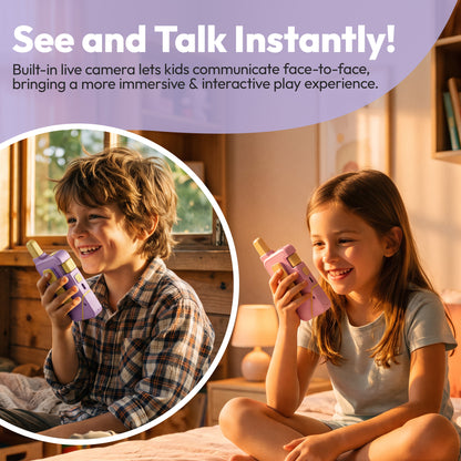 Contixo TK1 Kids Video Walkie Talkies | Pink & Purple 2-Pack with Camera