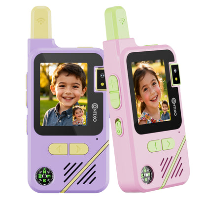 Contixo TK1 Kids Video Walkie Talkies | Pink & Purple 2-Pack with Camera