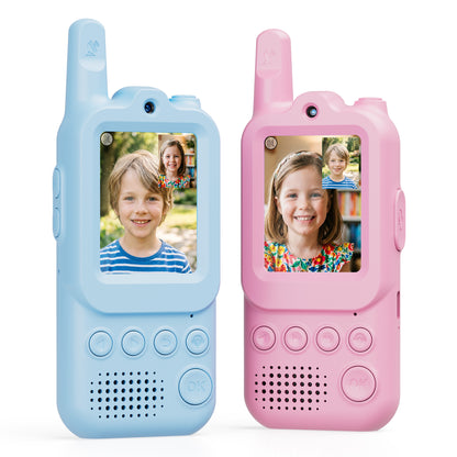 Contixo TK2 Kids Video Walkie Talkies with Camera (2 Pack) - 2.0” Screen Video Intercom, Voice & Photo Messaging, Kids 2-Way Radio with Emojis & Games, Rechargeable 2.4G Walkie Talkies for Boys & Girls Ages 3+
