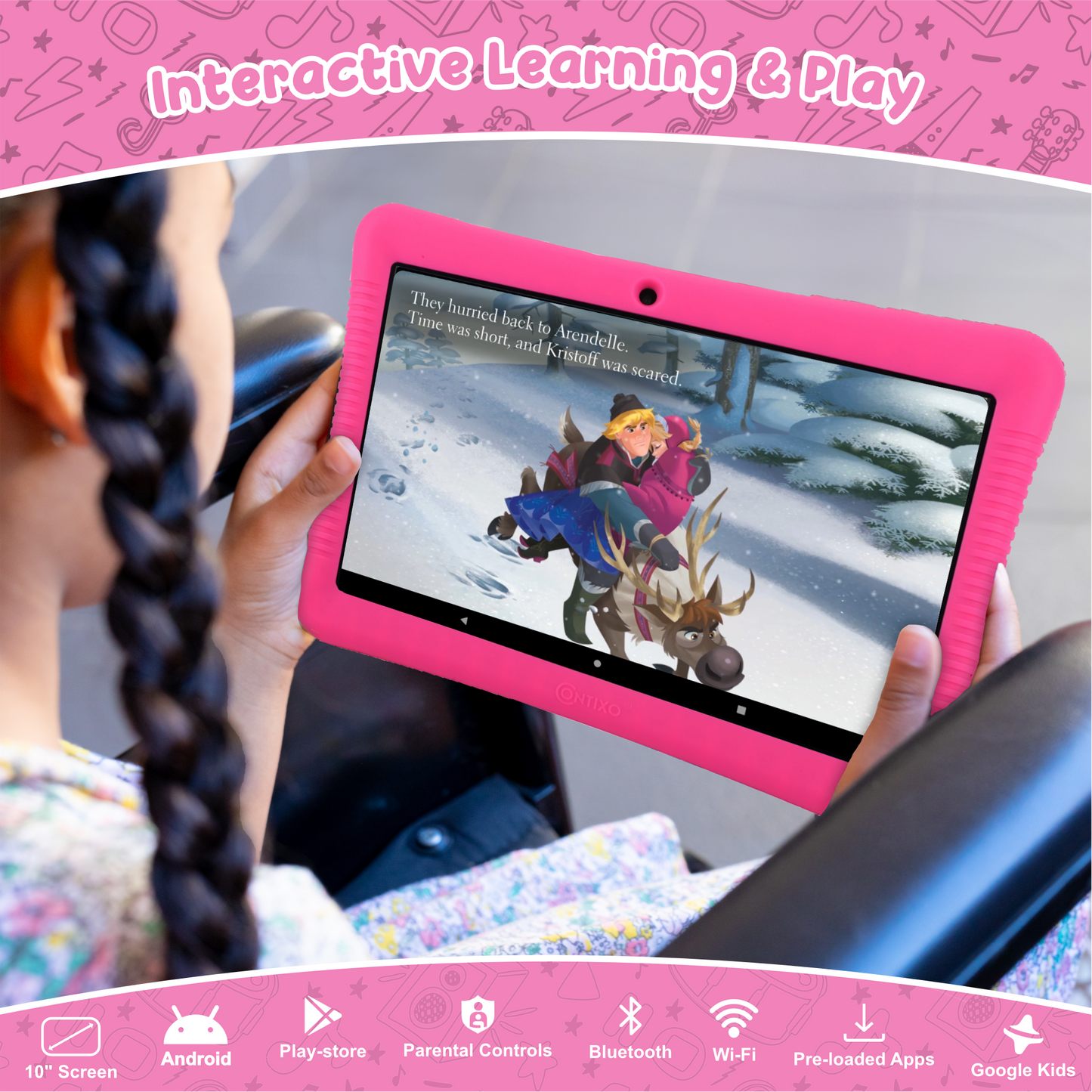 Contixo K102 10" Kids Tablet with Kids Bluetooth Karaoke and Two Microphones