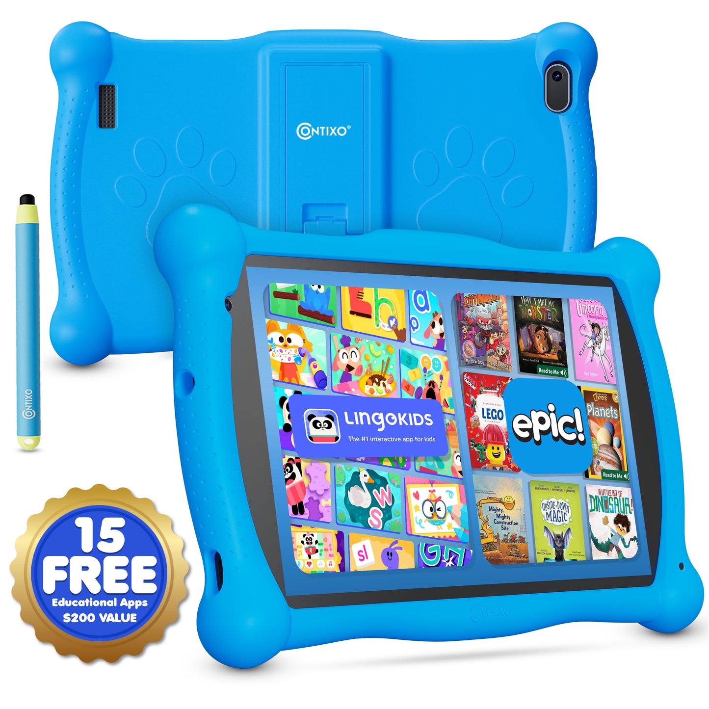 Contixo V10 Kids HD & Bluetooth 7" Tablet - 50 Disney eBooks, Kickstand & Stylus Included
