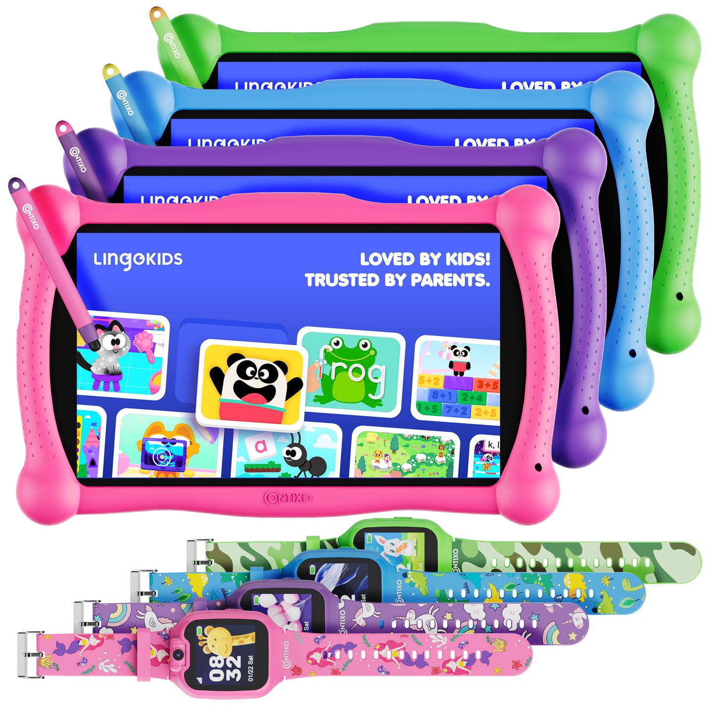 Contixo V10 7" Kids Tablet with Smart Watch Bundle
