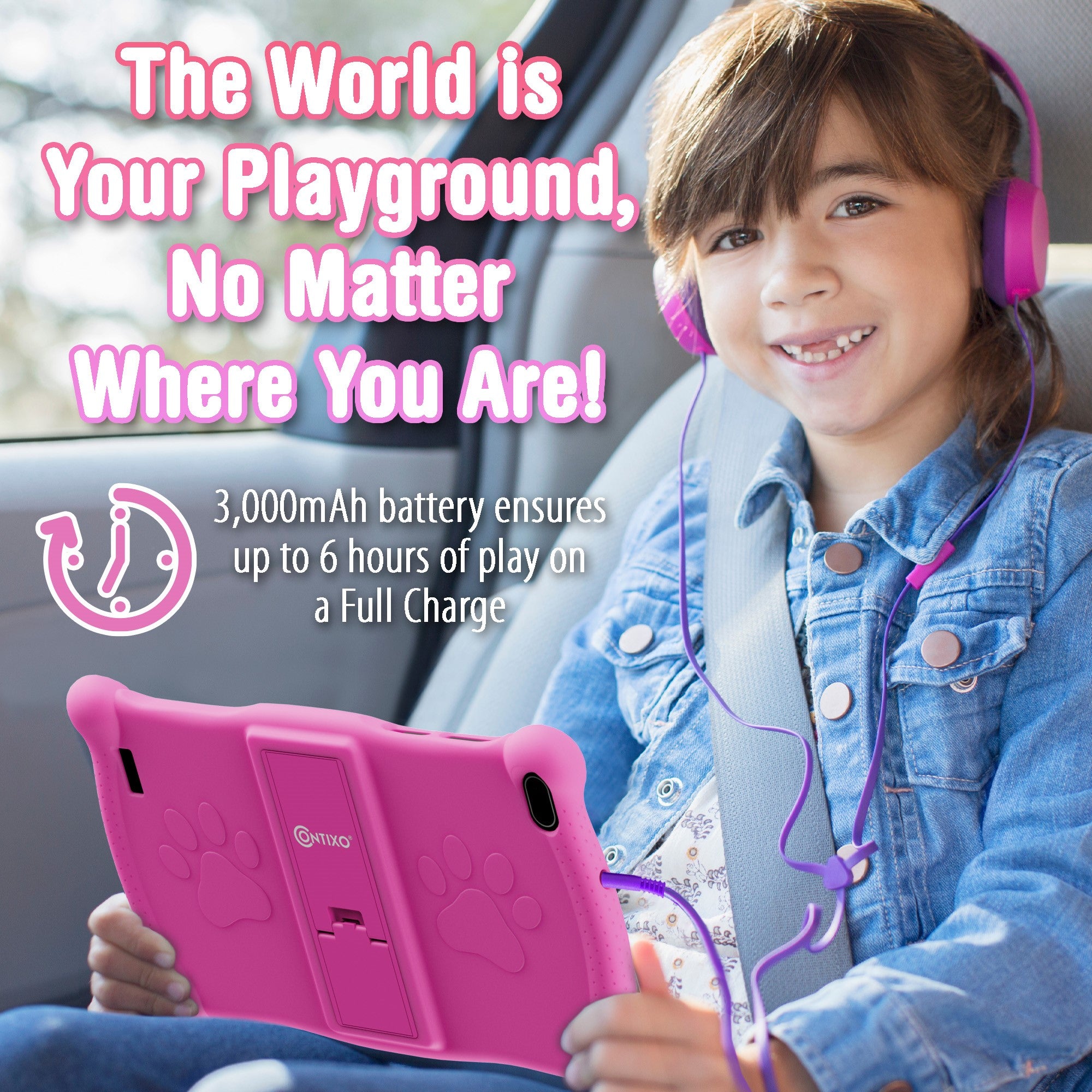Contixo 7” V10 Kids Bluetooth 32GB Tablet featuring with 50 Disney E-books