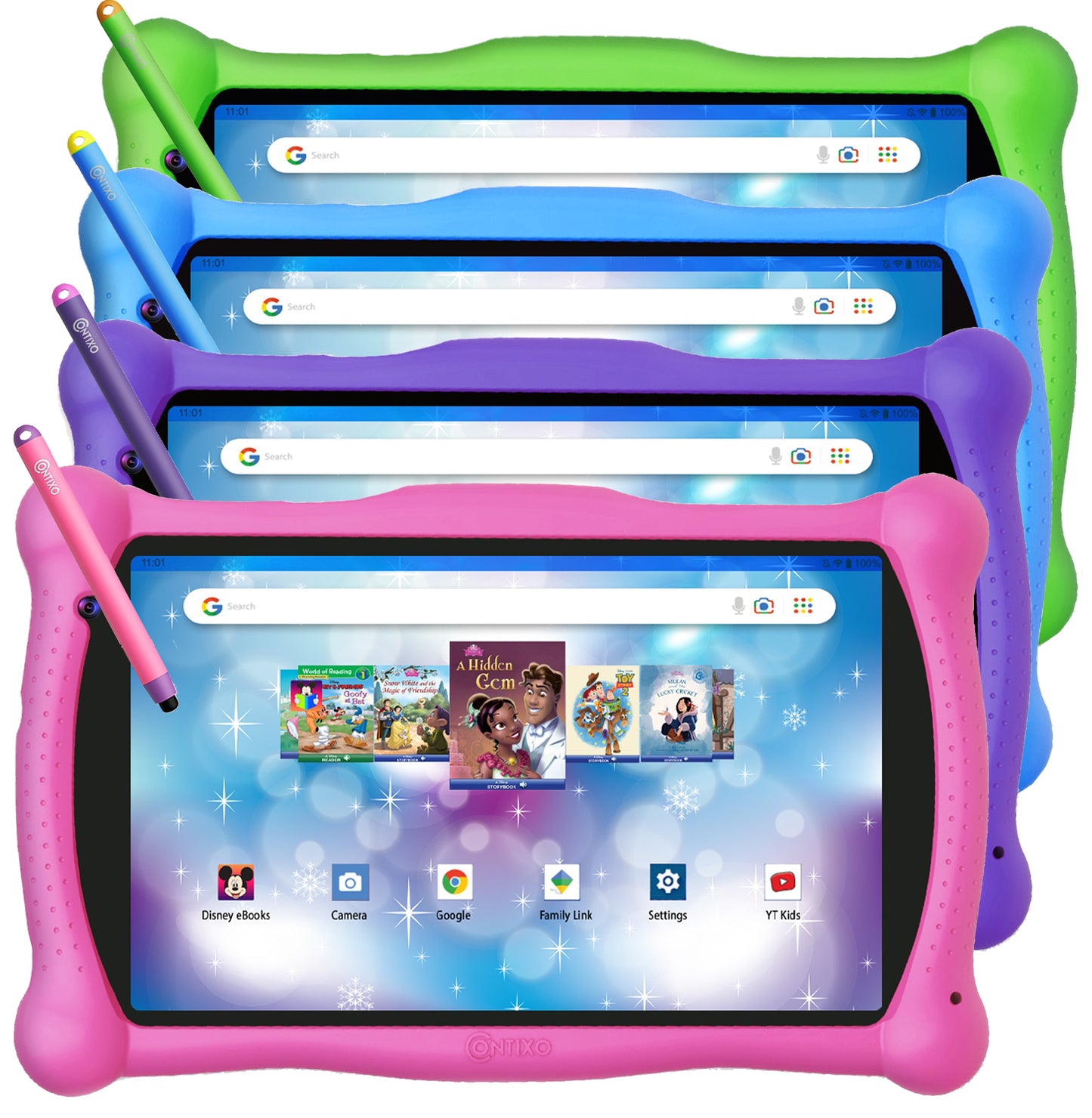 Contixo V10 Kids HD & Bluetooth 7" Tablet - 50 Disney eBooks, Kickstand & Stylus Included