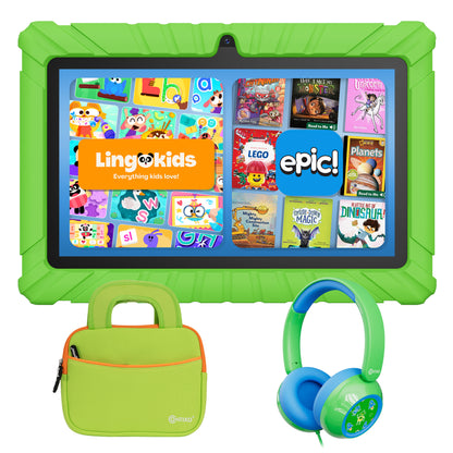 Contixo 7" Kids V8 Tablet Bundle | 32GB Android 13 |  KB7 Wired Headphones & Bag