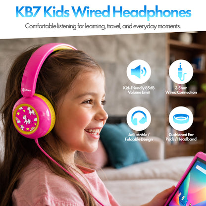 Contixo 7" Kids V8 Tablet Bundle | 32GB Android 13 |  KB7 Wired Headphones & Bag