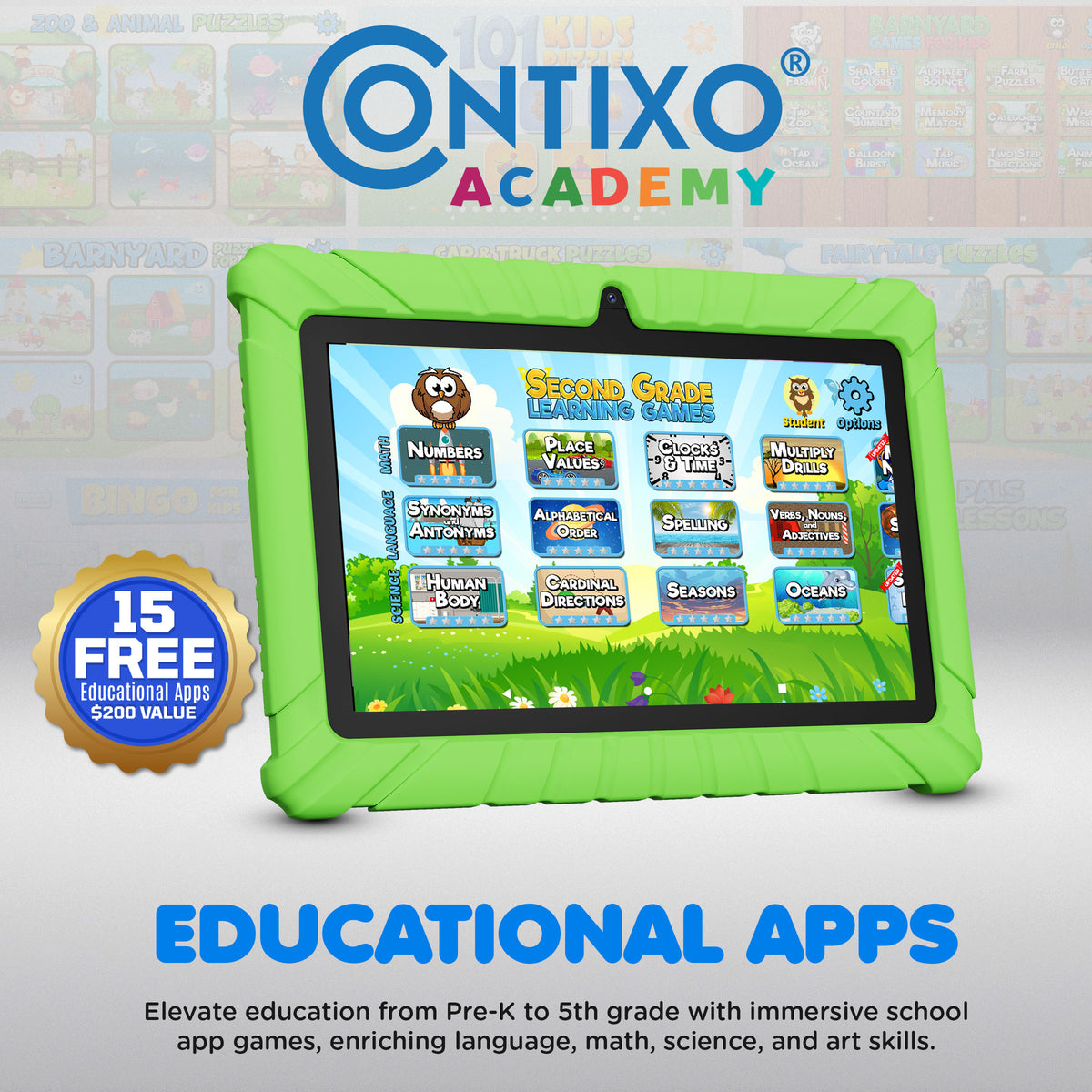 Contixo 7-Inch Kids Tablet - STEM Learning, 32GB, WiFi, Parental Co