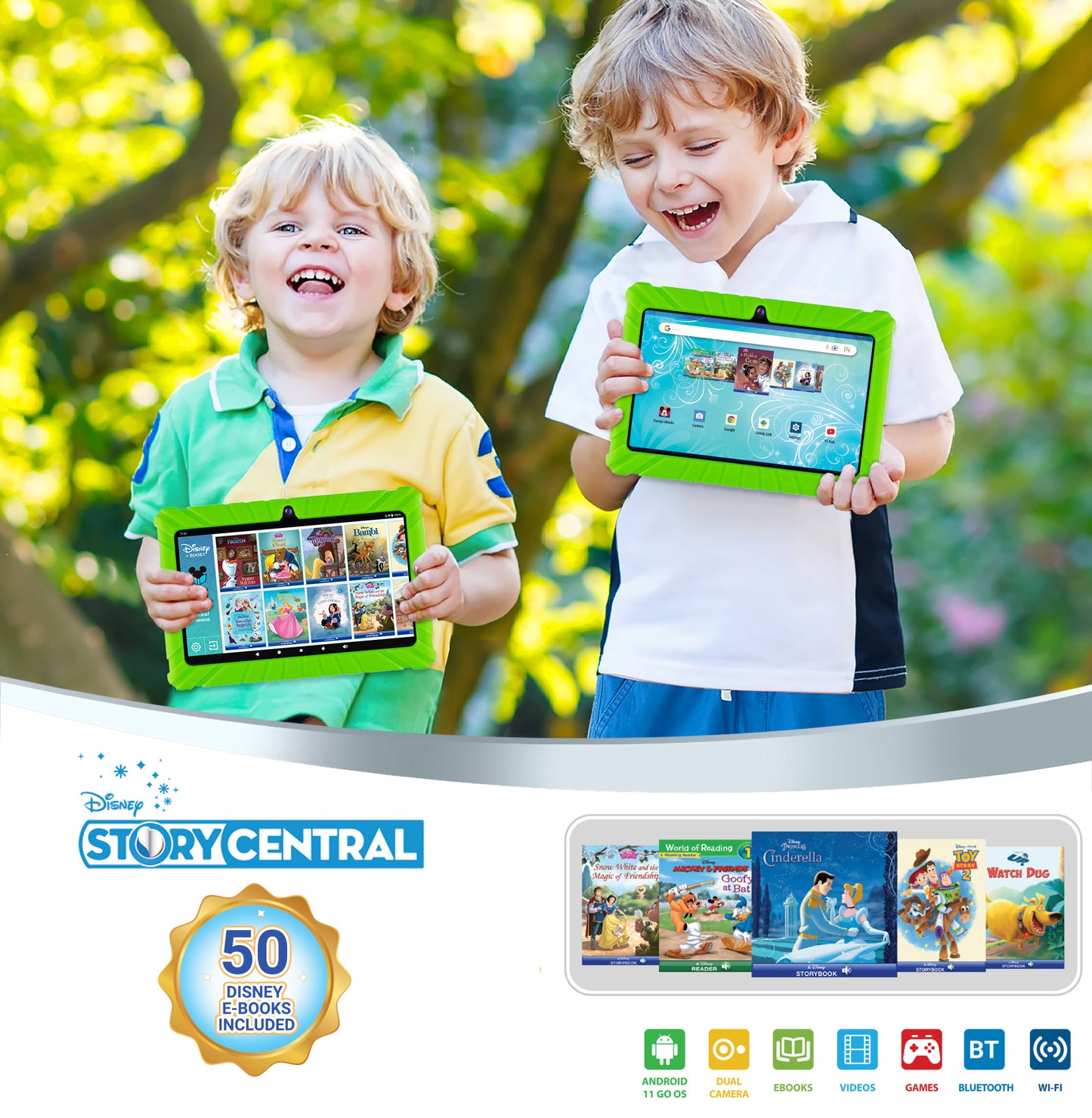 Contixo V8-2 7" Kids Tablet, Headphones, & Tablet Bag Bundle