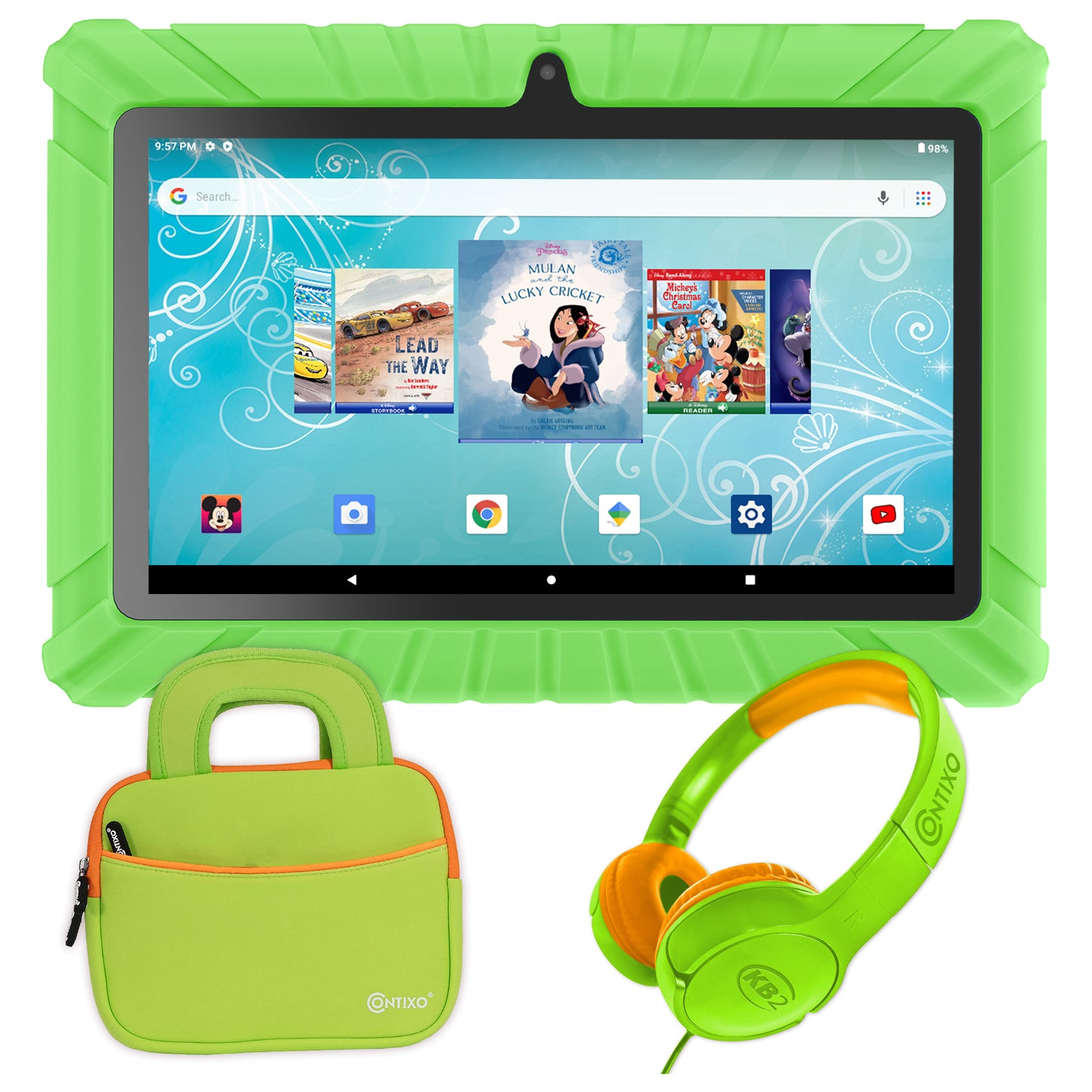 Contixo V8-2 7" Kids Tablet, Headphones, & Tablet Bag Bundle