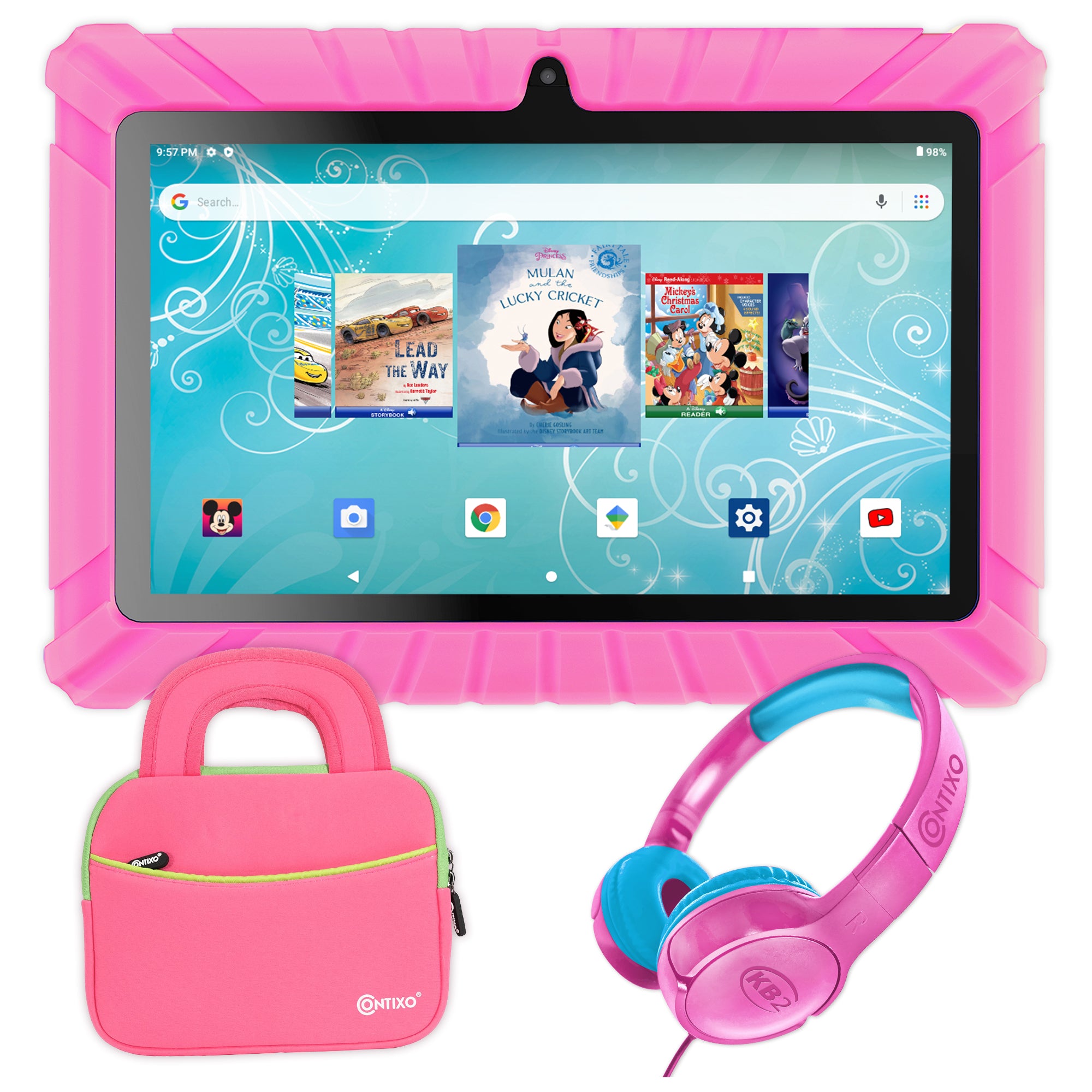 Contixo V8-2 7" Kids Tablet, Headphones, & Tablet Bag Bundle