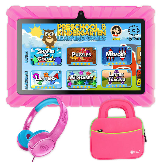 Contixo V8-2 7" Kids Tablet, Headphones, & Tablet Bag Bundle