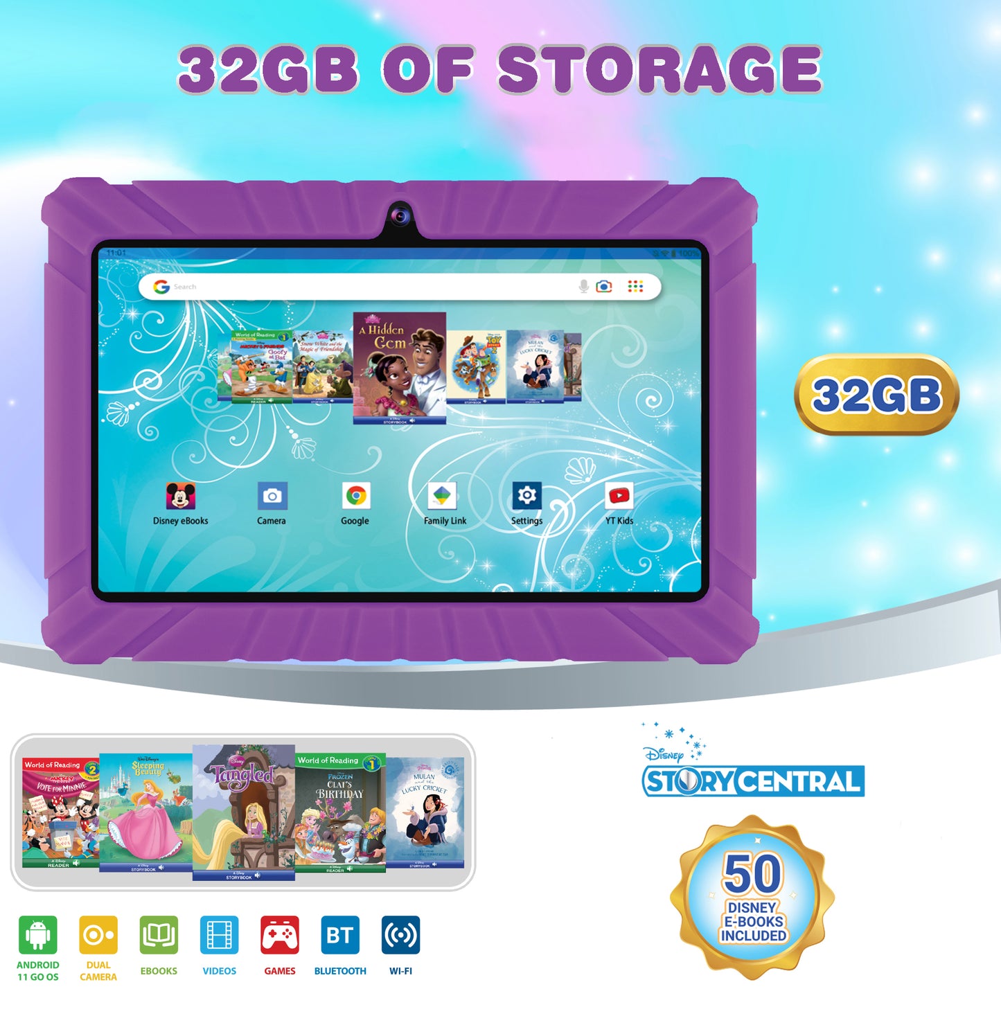 Contixo V8-2 7" Kids Tablet, Headphones, & Tablet Bag Bundle
