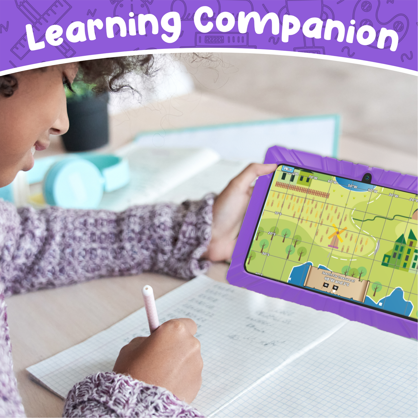 Contixo 7" Kids Tablet, 2024 Model, STEM Learning, Educational Tablet for Ages 3-12, Contixo Academy, Android 11