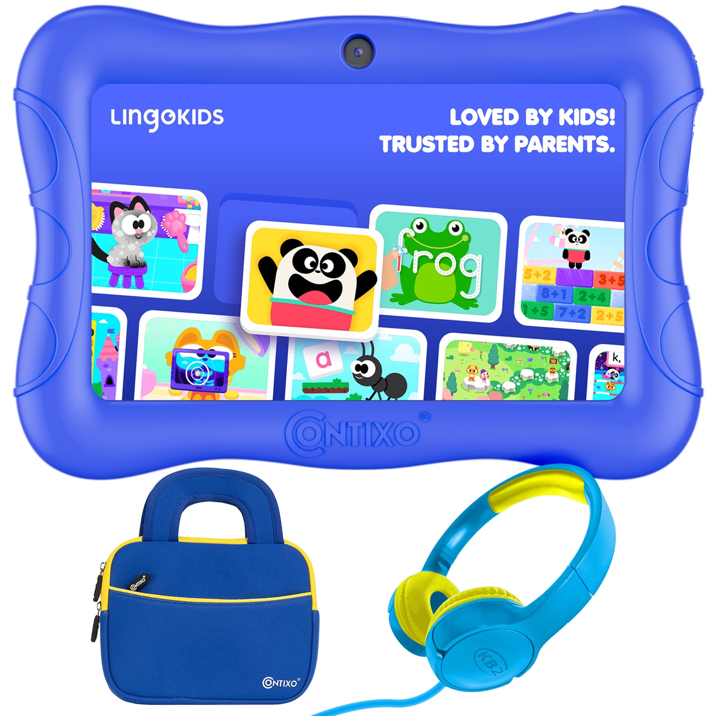 Contixo V9-2 7" Kids Tablet, Headphones, & Tablet Bag Bundle