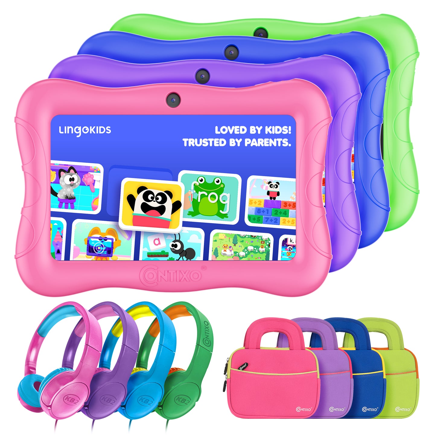 Contixo V9-2 7" Kids Tablet, Headphones, & Tablet Bag Bundle