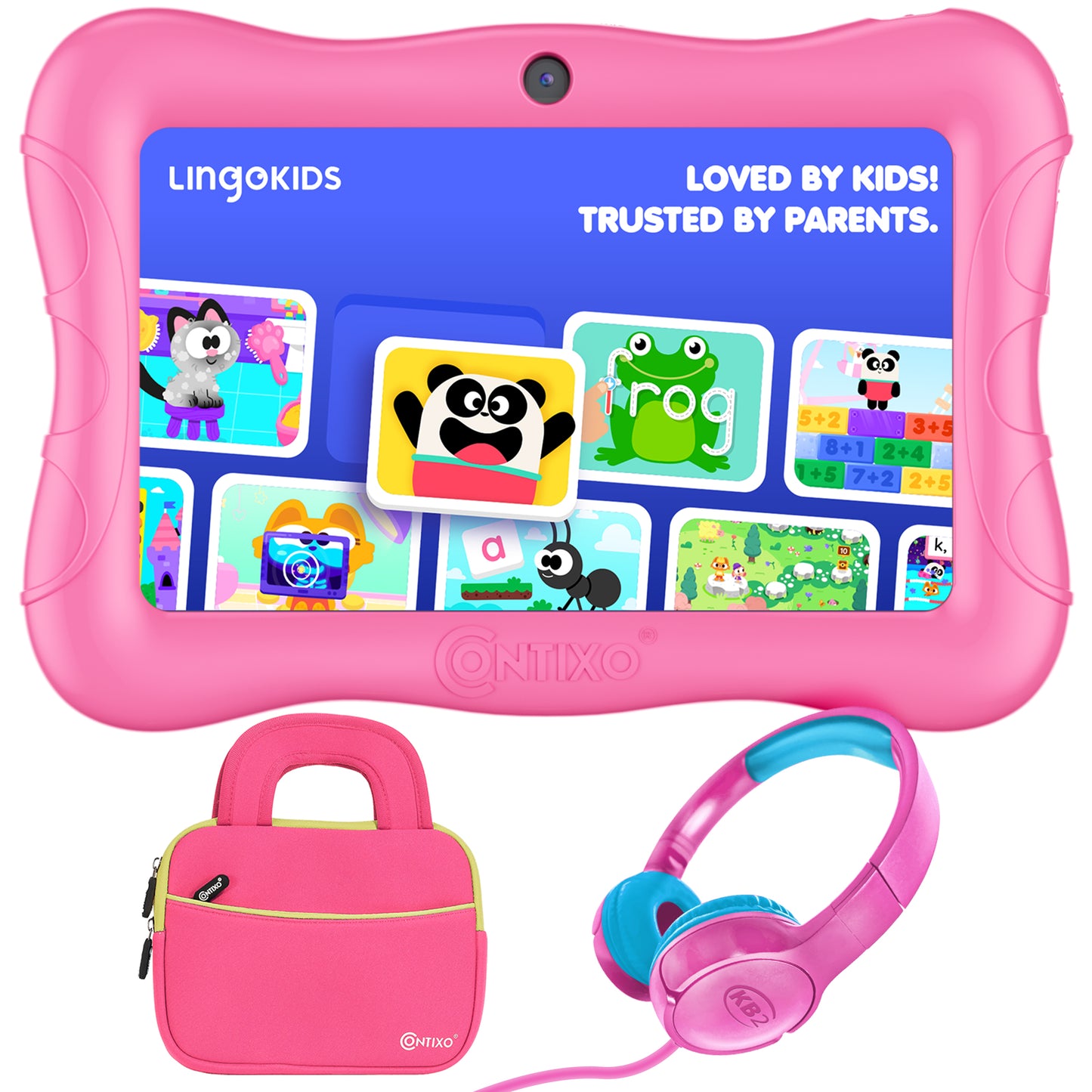 Contixo V9-2 7" Kids Tablet, Headphones, & Tablet Bag Bundle