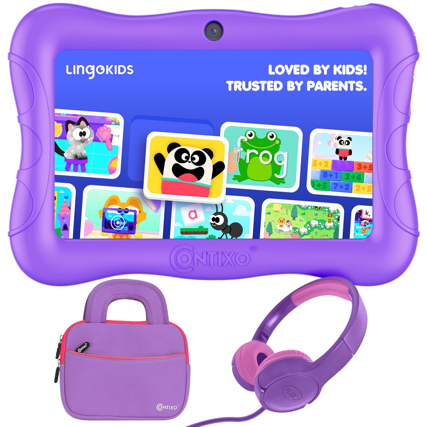 Contixo V9-2 7" Kids Tablet, Headphones, & Tablet Bag Bundle