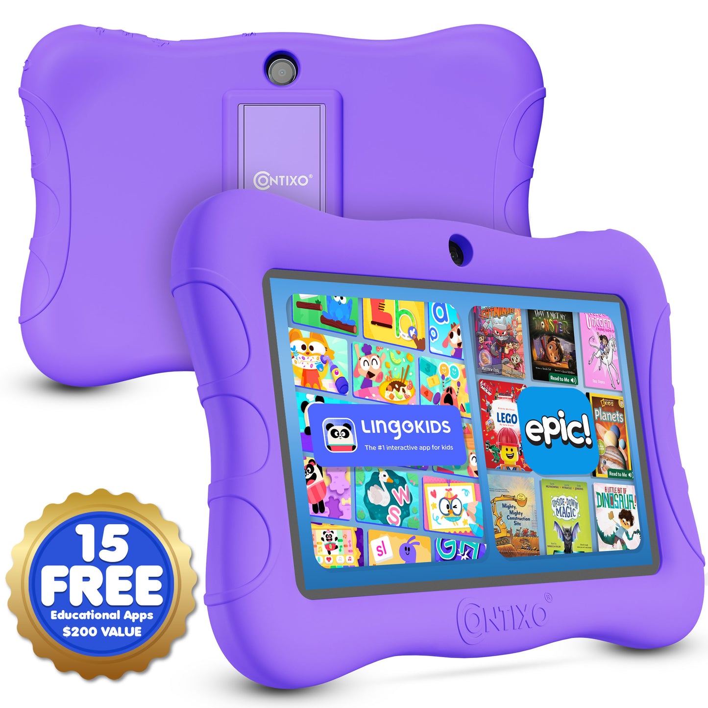 Contixo V9 Kids HD 7" Tablet - 50 Disney eBooks & Kickstand Included