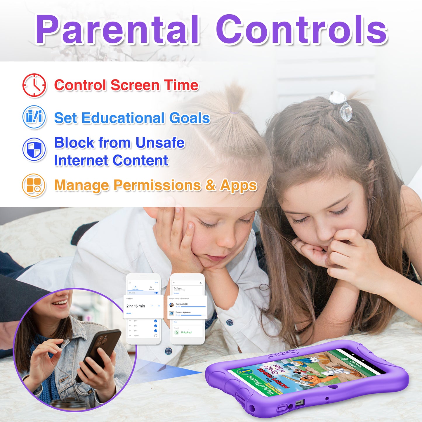 Contixo V9 Kids HD 7" Tablet - 50 Disney eBooks & Kickstand Included