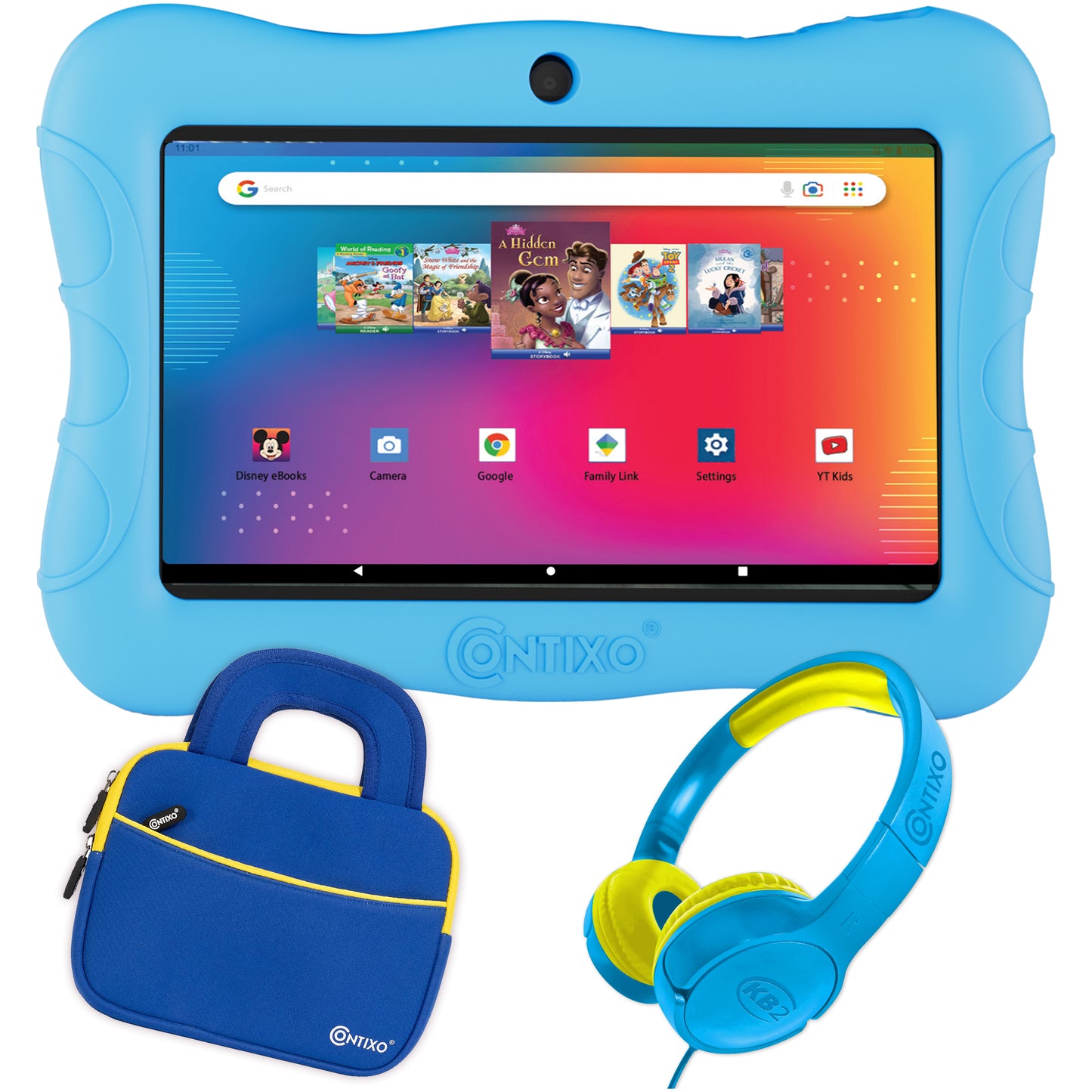Contixo V9-2 7" Kids Tablet, Headphones, & Tablet Bag Bundle