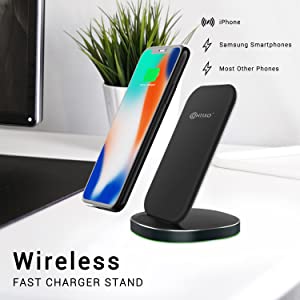 Contixo W3 Fast Wireless Charging Stand, Qi Compatible for Smartphones