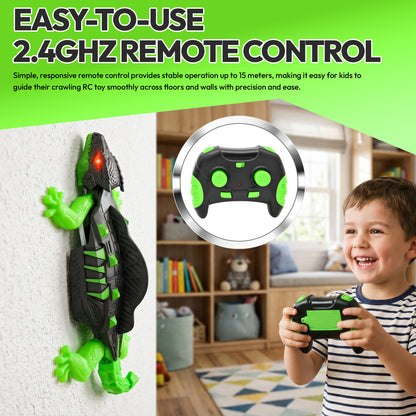 Contixo WC2 Wall Climbing Lizard RC Toy for Kids | Real Wall & Floor Crawling Gecko Robot with Glowing LED Eyes, 2.4GHz Remote Control Reptile Toy, Rechargeable Interactive Indoor Adventure Toy for Ages 4+