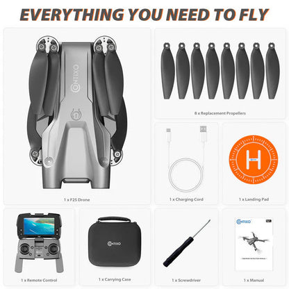 Contixo F25 Mini Drone - 1080p FHD Camera, GPS, 4.3- FPV Screen, Smart Flight Modes, Brushless Motors, Auto Return, FAA-Exempt