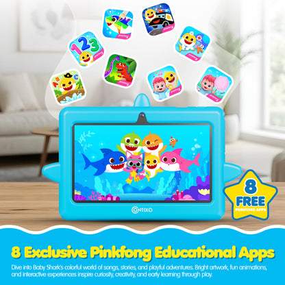 Pinkfong Baby Shark A8 7” Kids Tablet by Contixo | Android 16, 32GB