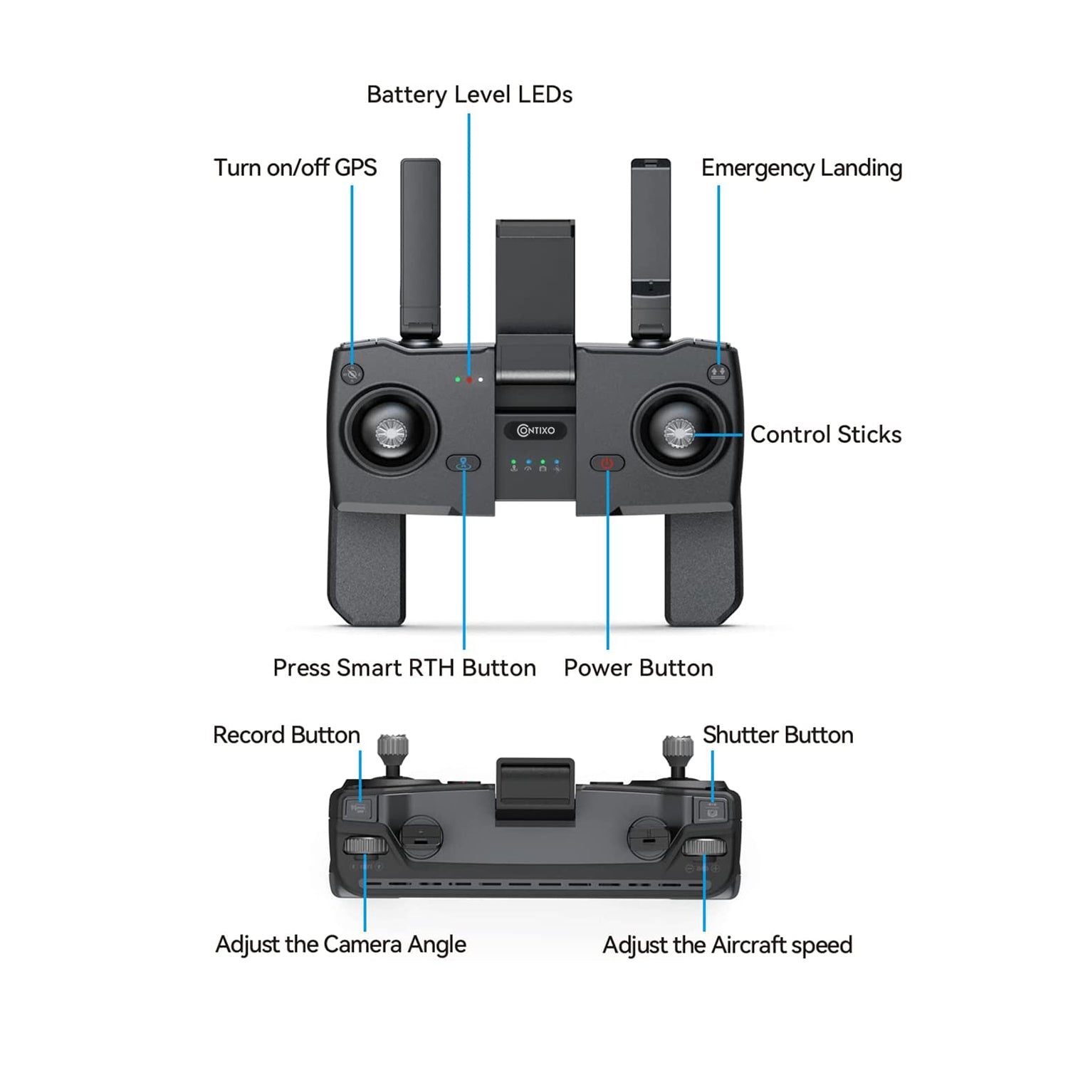 Contixo F24 Drone -Spare Remote Controller, High Range Drone Transmitter