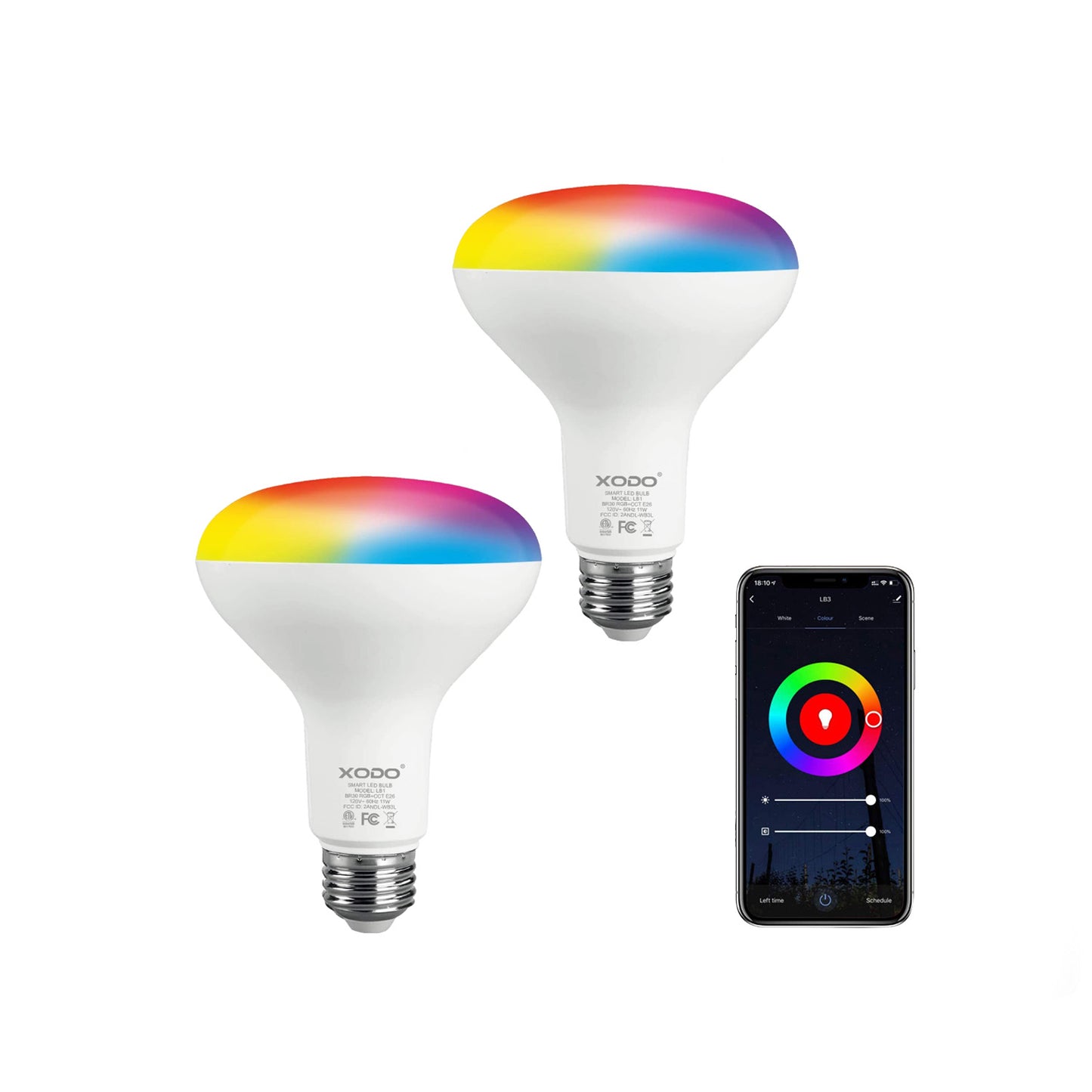 XODO LB1 Smart Light Bulbs - Color Changing LED Wi-Fi Bulbs