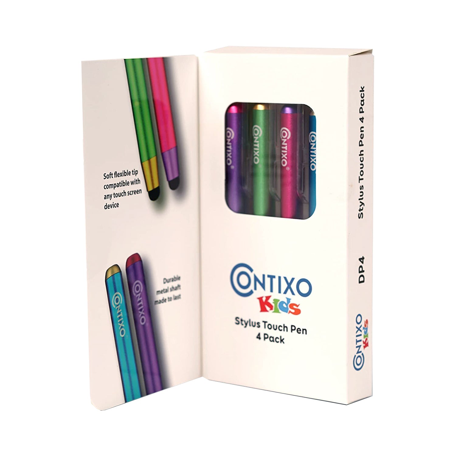 Contixo 4 Pack Colorful Metal Capacitive Stylus