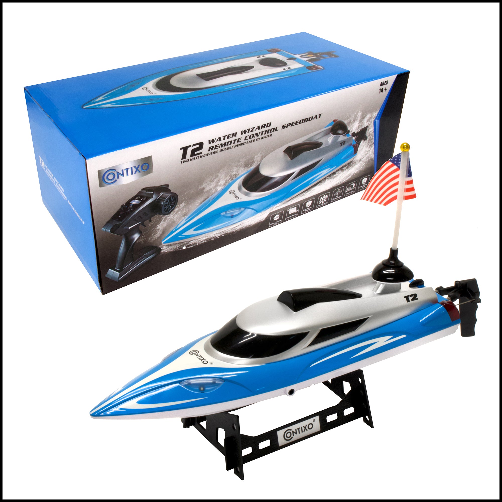 Contixo T2 Water Wizard RC Remote Control Speed Boat