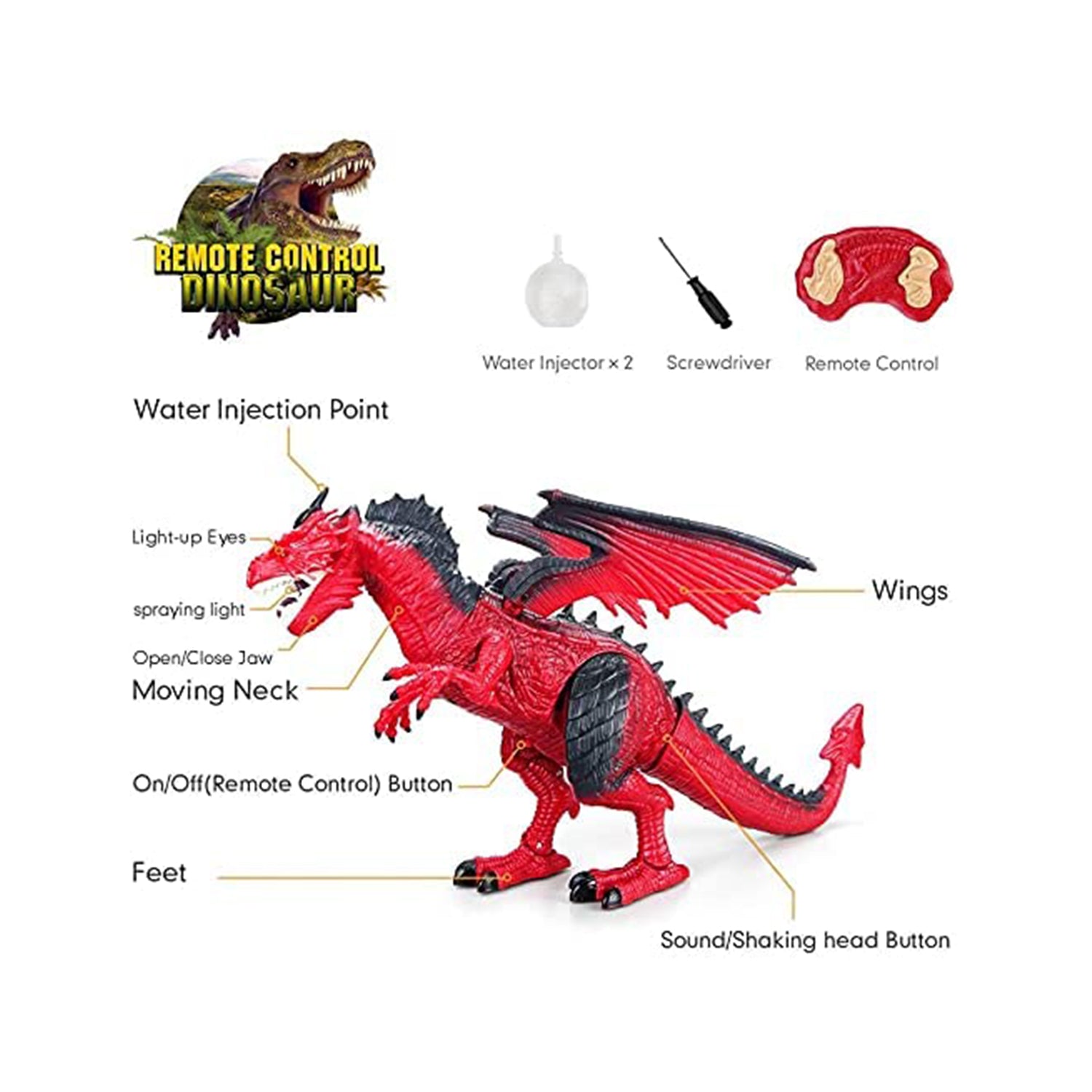 Contixo DR3 Remote Control RC Dragon Dinosaur Toy