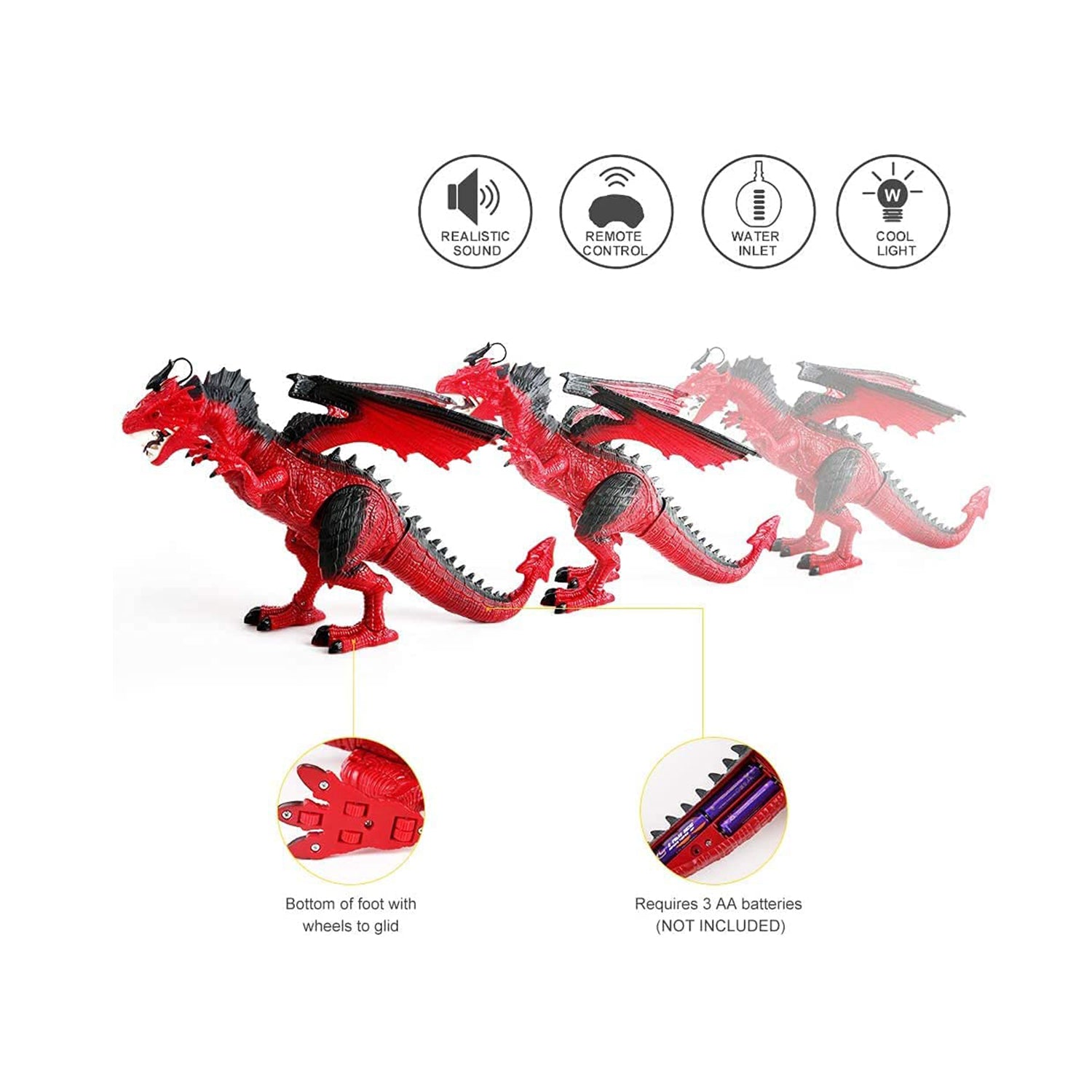 Contixo DR3 Remote Control RC Dragon Dinosaur Toy