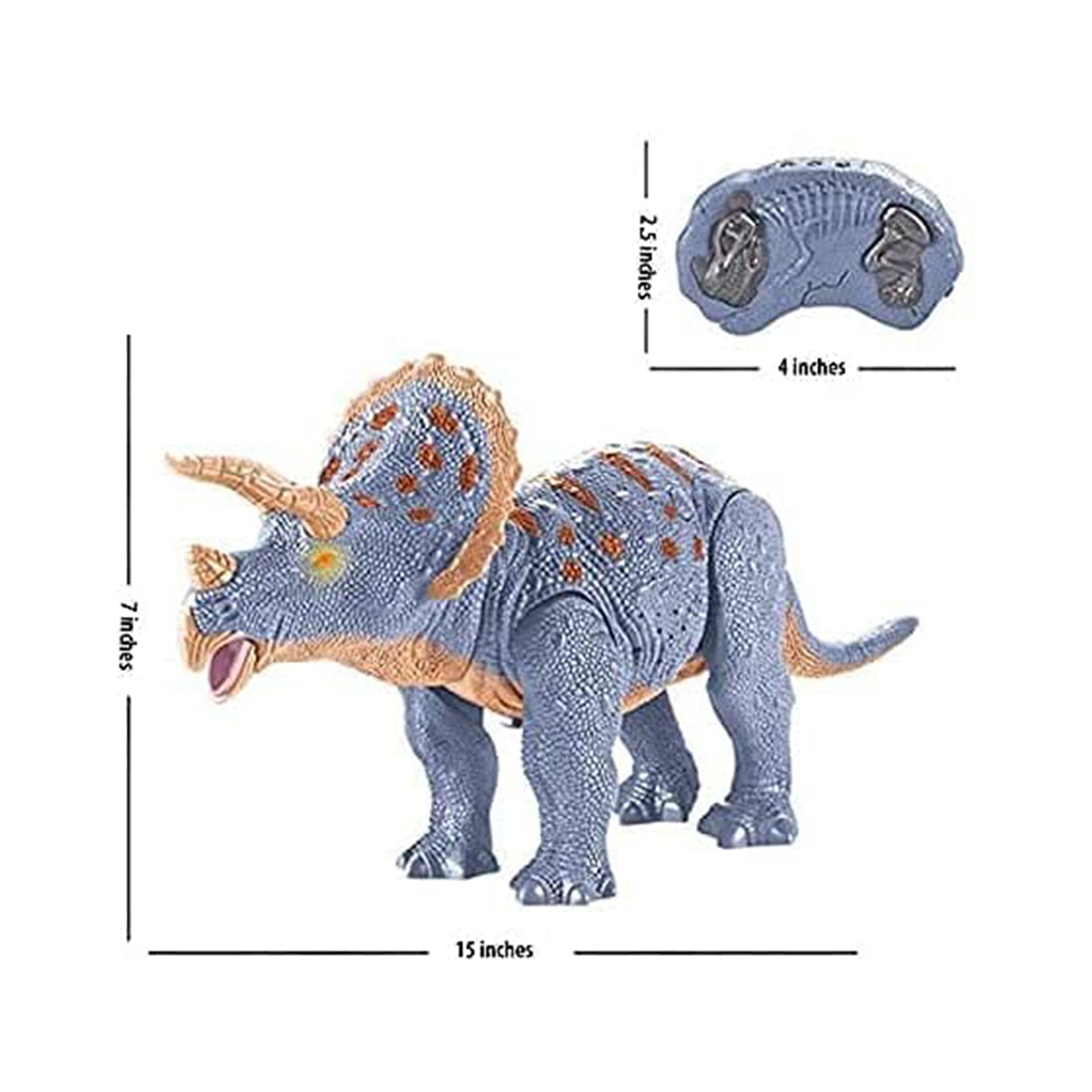 Contixo DR2 Remote Control RC Walking Triceratops Dinosaur Toy