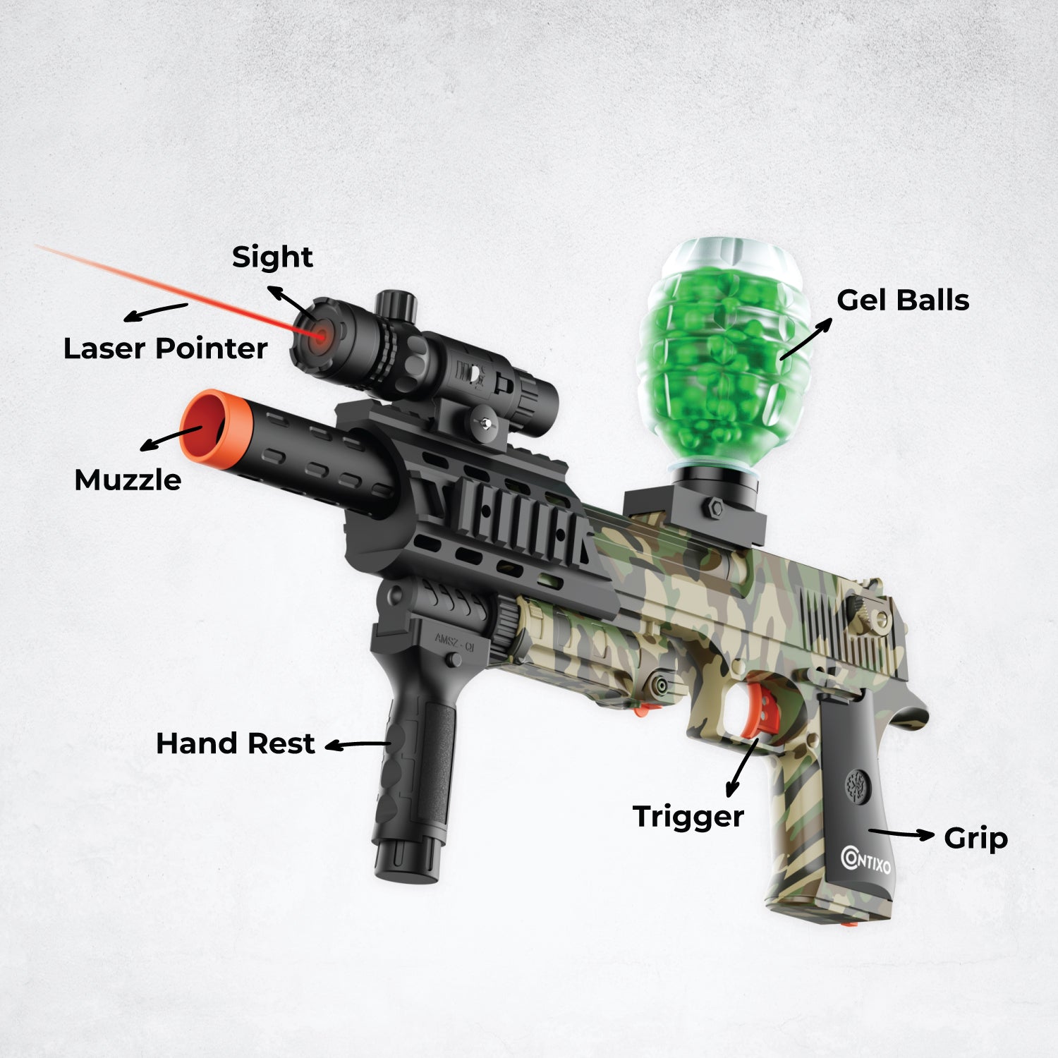 Contixo GB1 Camo Automatic Gel Ball Blaster with 30,000 Gel Beads